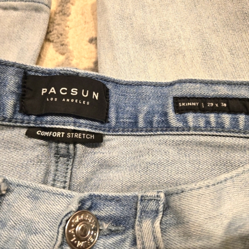 PacSun Light Wash Ripped Skinny Jeans 29x30 - Picture 6 of 6